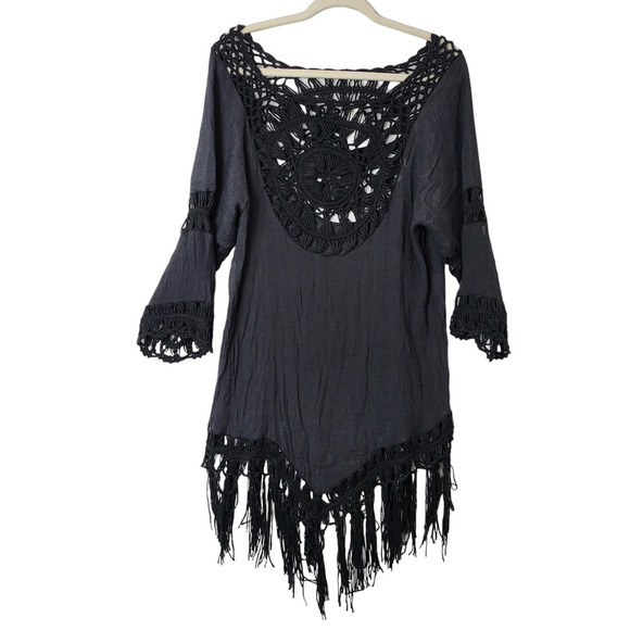 Zalia atelier Other - Zalia Atelier Black Beach Tunic Boho Style Size Medium #652